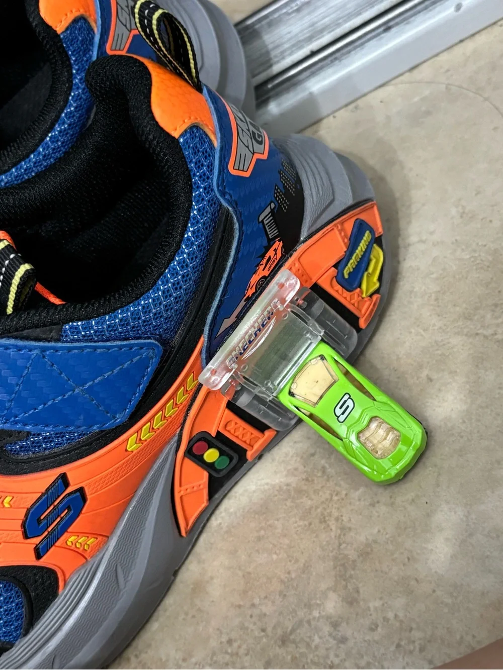 Skechers Kids Blue and Orange Light-Up Athletic Sneakers